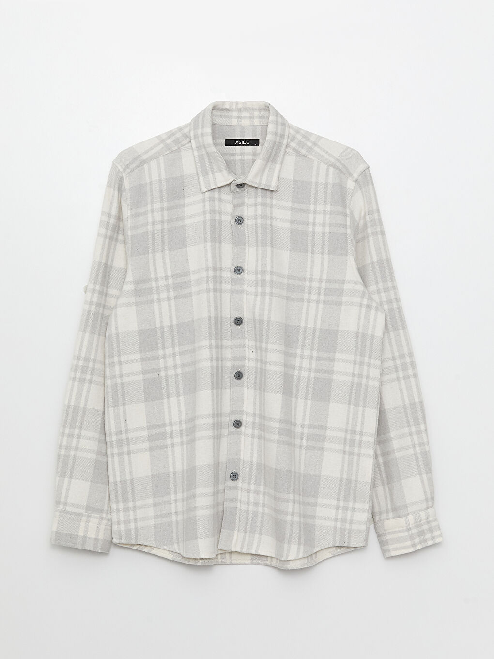 Gri Regular Fit Uzun Kollu Ekose Erkek Oduncu Gömlek-5