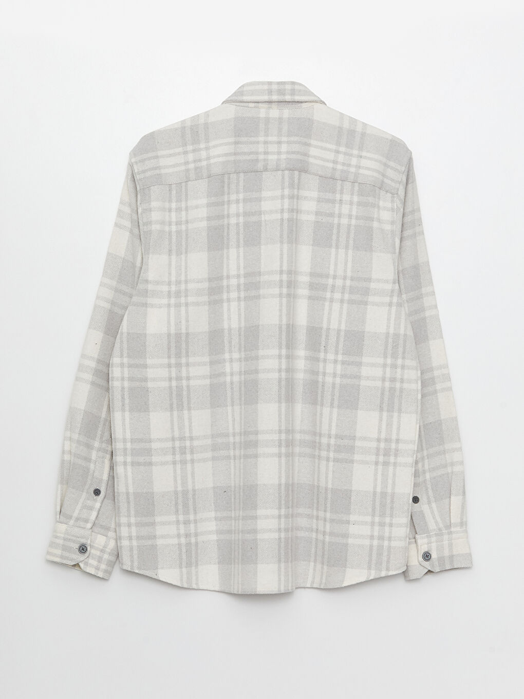 Gri Regular Fit Uzun Kollu Ekose Erkek Oduncu Gömlek-6