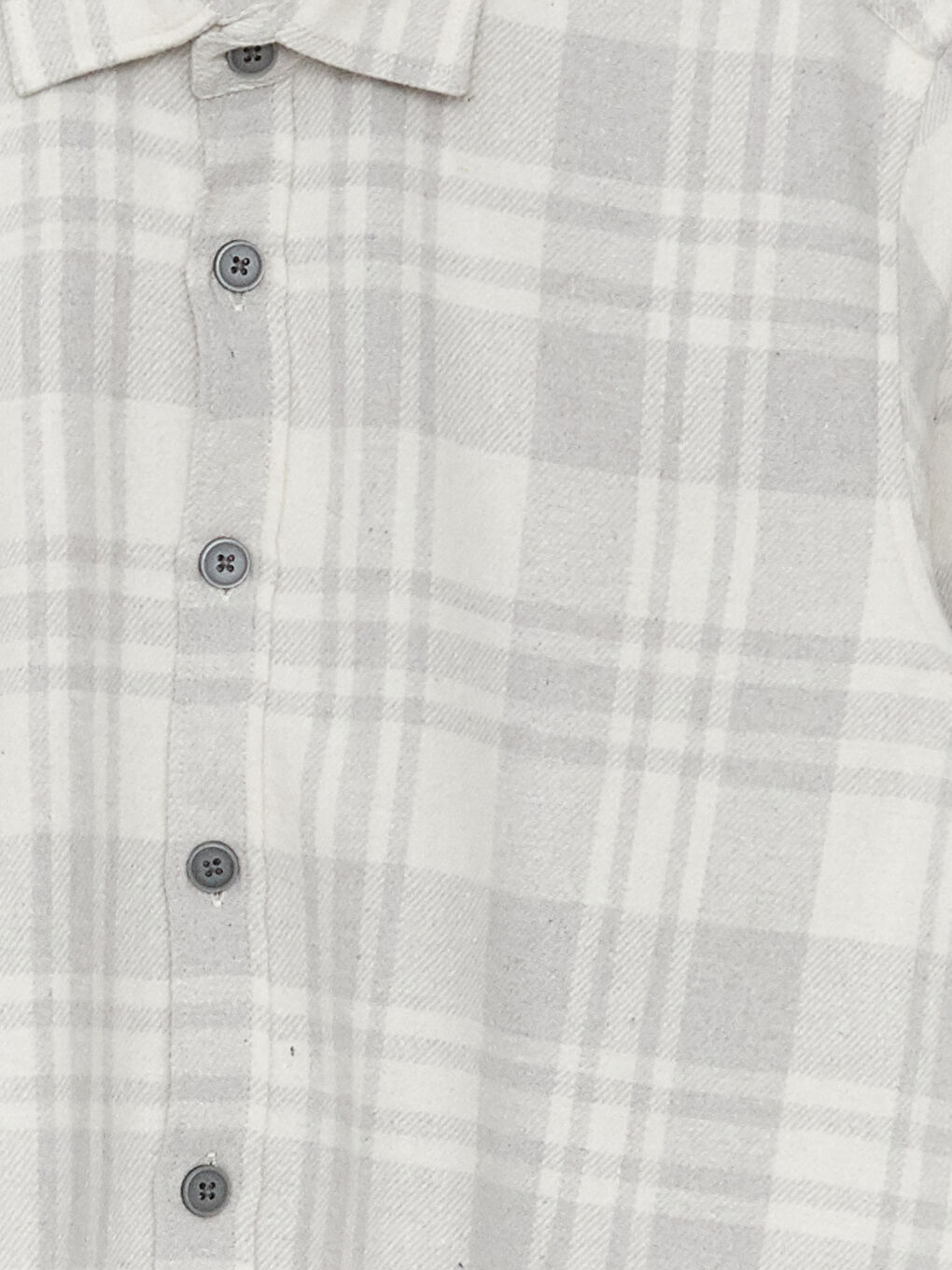 Gri Regular Fit Uzun Kollu Ekose Erkek Oduncu Gömlek-7