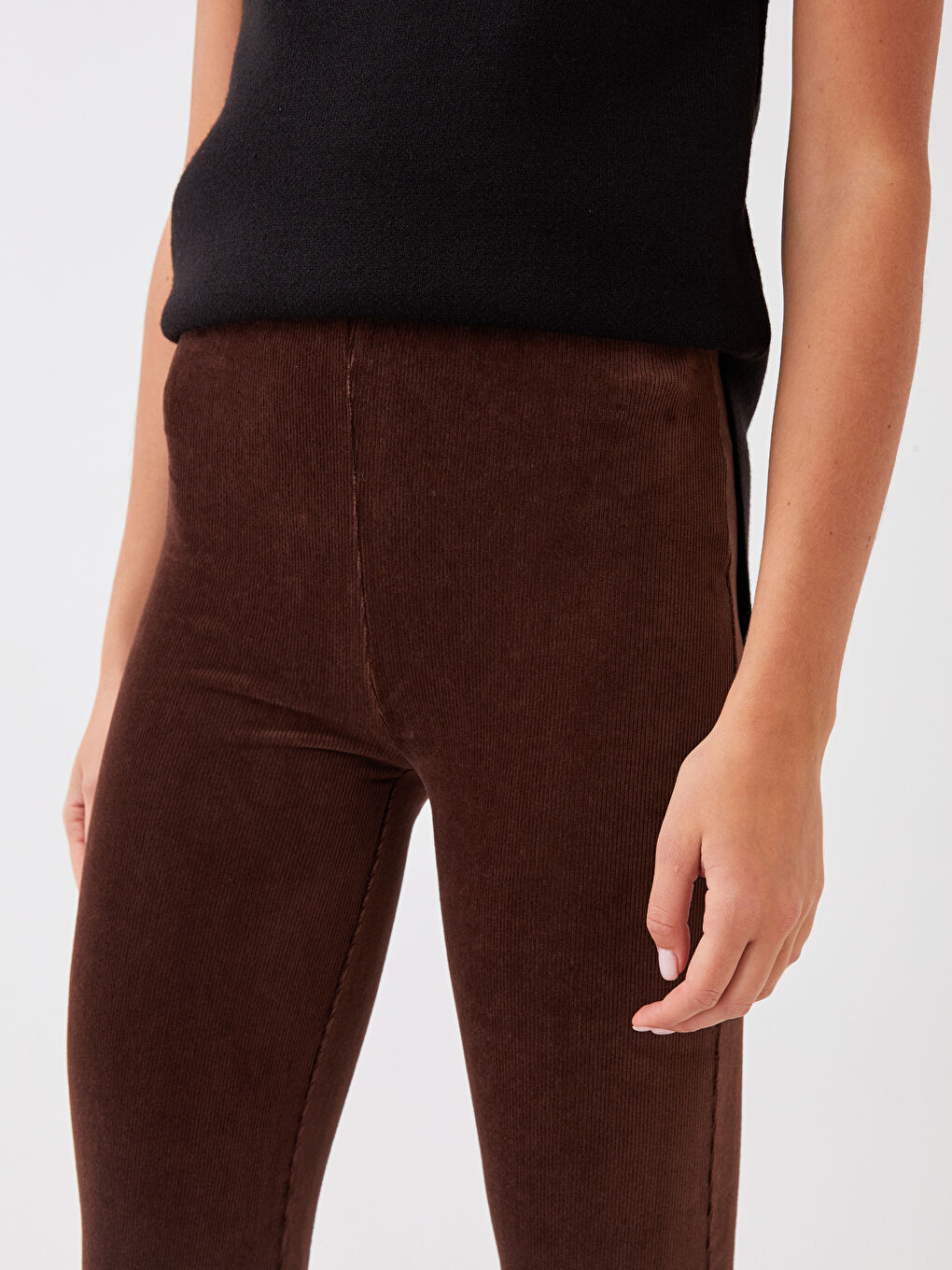 XSIDE Elastic Waist Tight Fit Spanish Leg Women's Trousers -W2JE50Z8-S6U