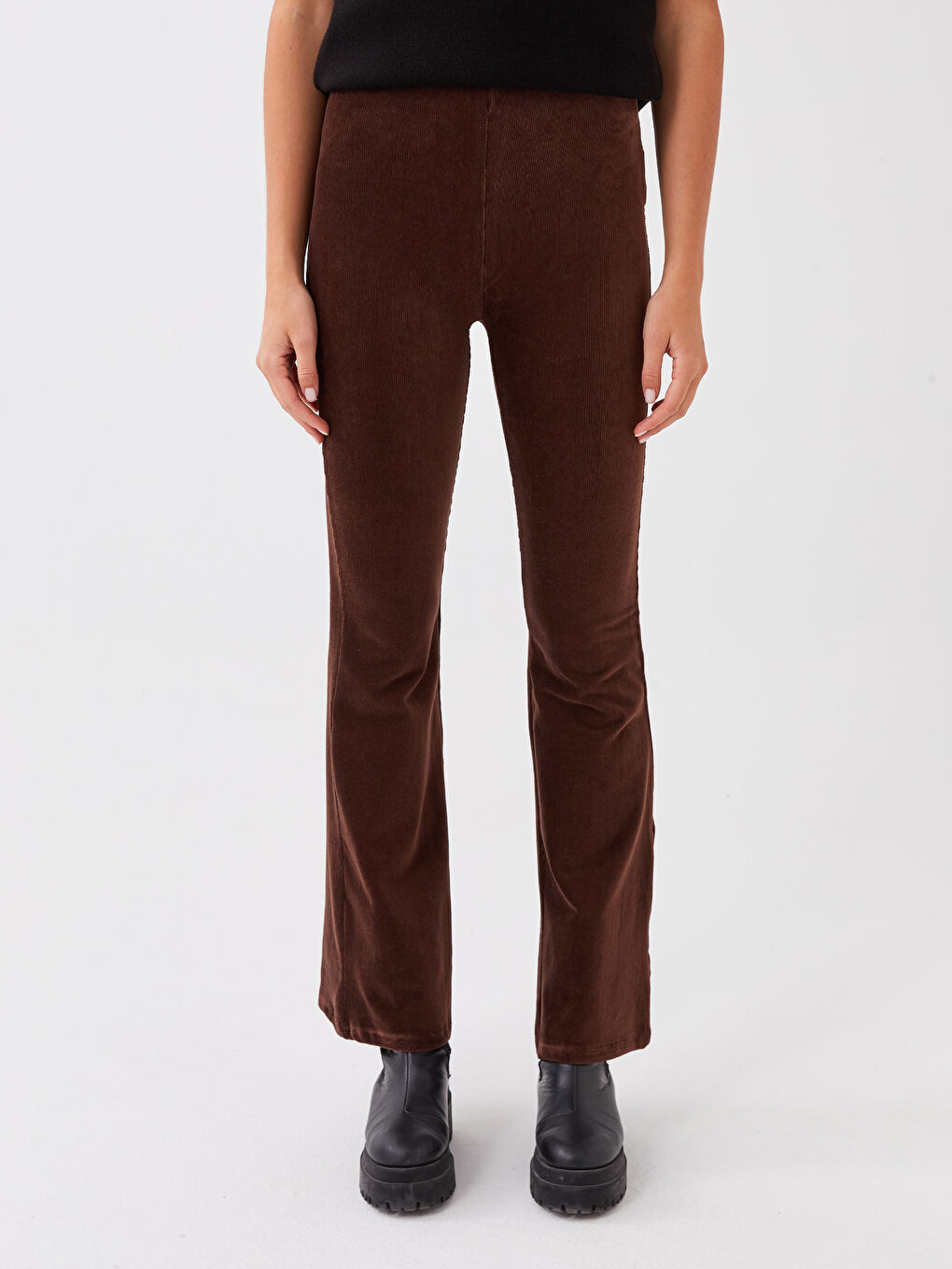XSIDE Elastic Waist Tight Fit Spanish Leg Women's Trousers -W2JE50Z8-S6U