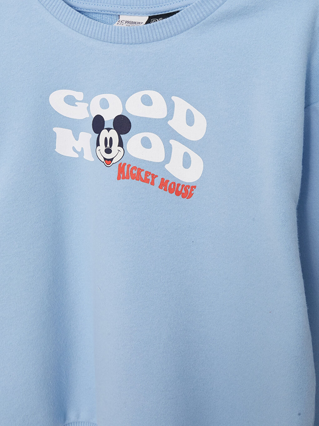 سويت شيرت كم طويل مطبوع ميكي ماوس بياقة دائرية للبنات-2