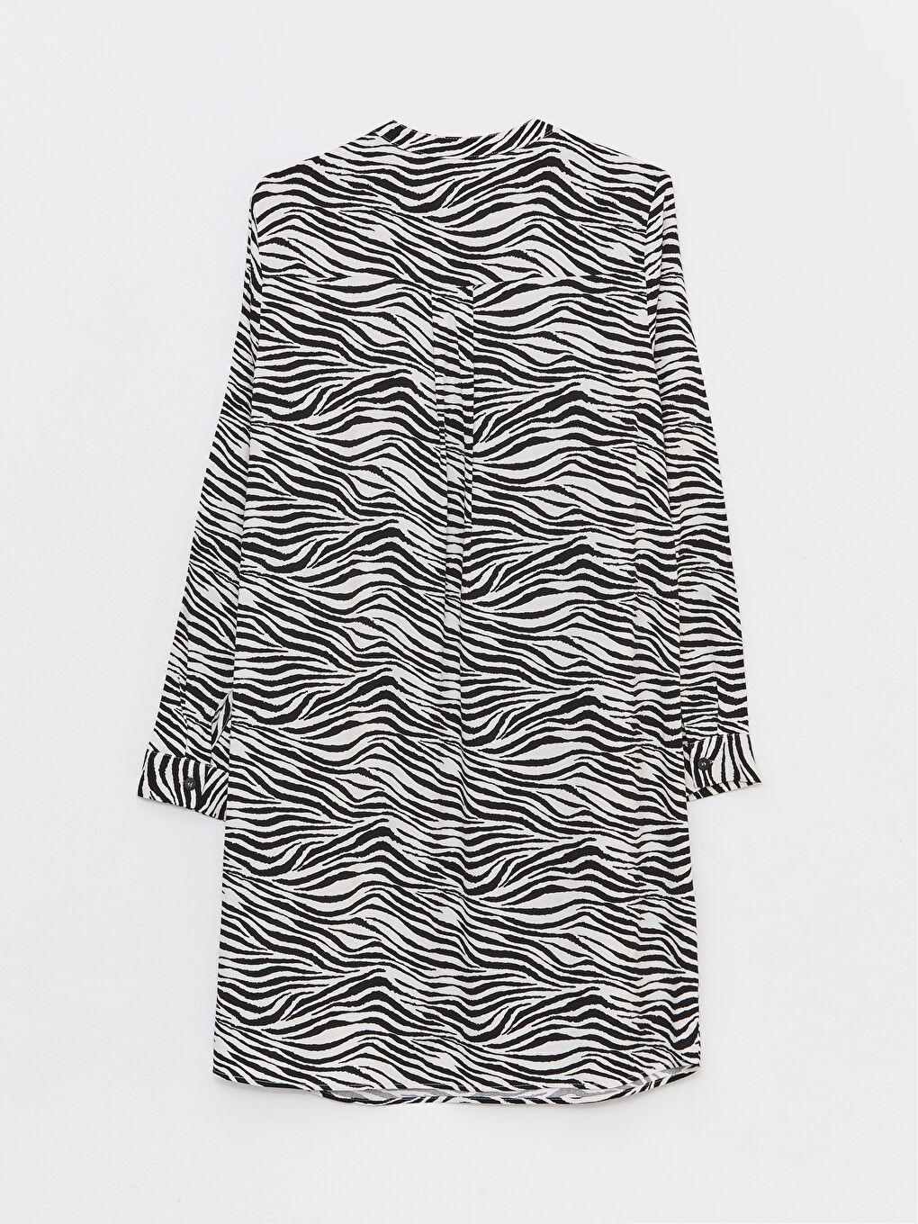 Bej Bisiklet Yaka Desenli Uzun Kollu Kadın Tunik-6