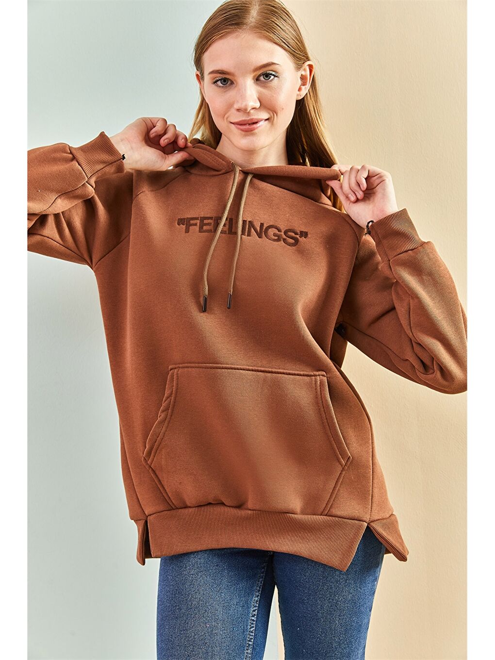 Hooded Embroidered Long Sleeve Women's Sweatshirt-1