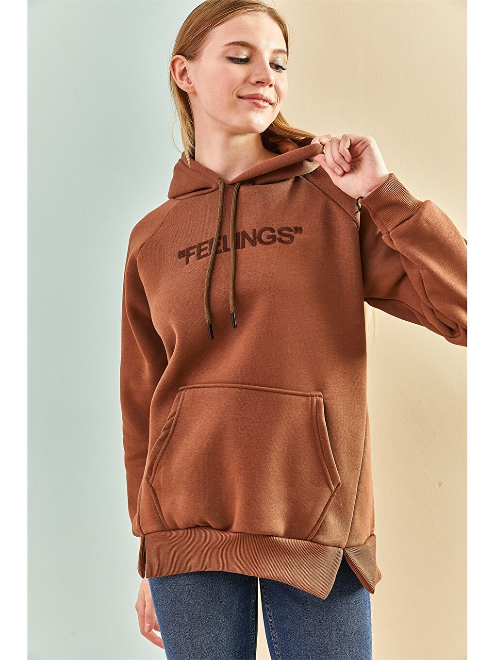 Hooded Embroidered Long Sleeve Women's Sweatshirt-2
