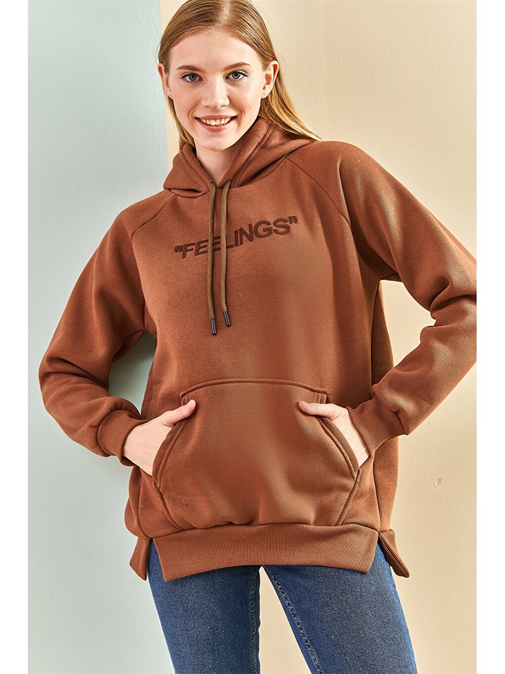 Hooded Embroidered Long Sleeve Women's Sweatshirt-4