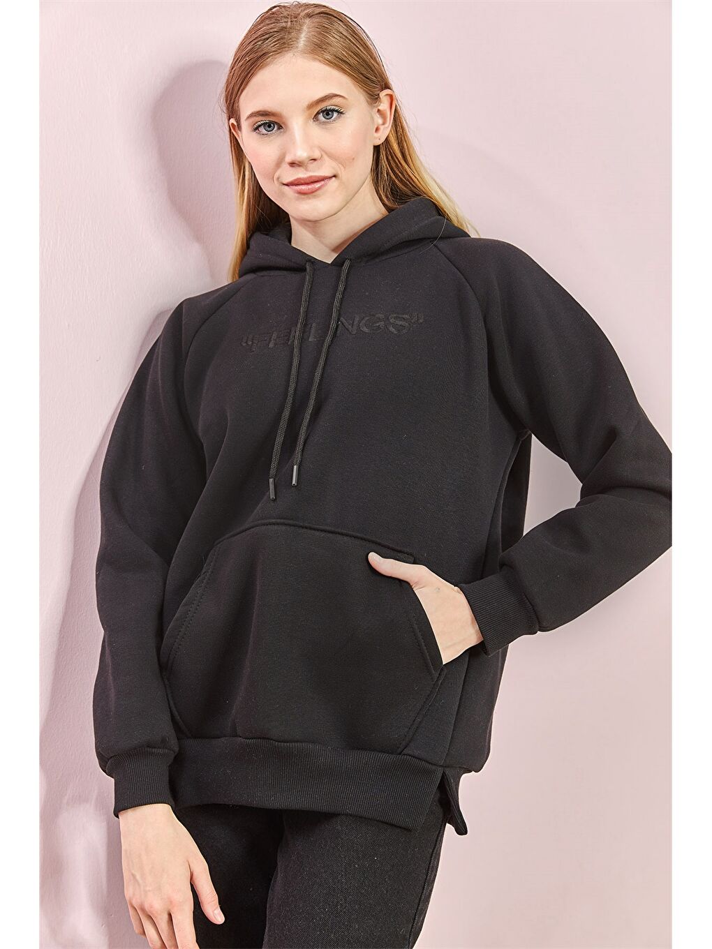 Женская толстовка с капюшоном и вышивкой с длинным рукавом-3