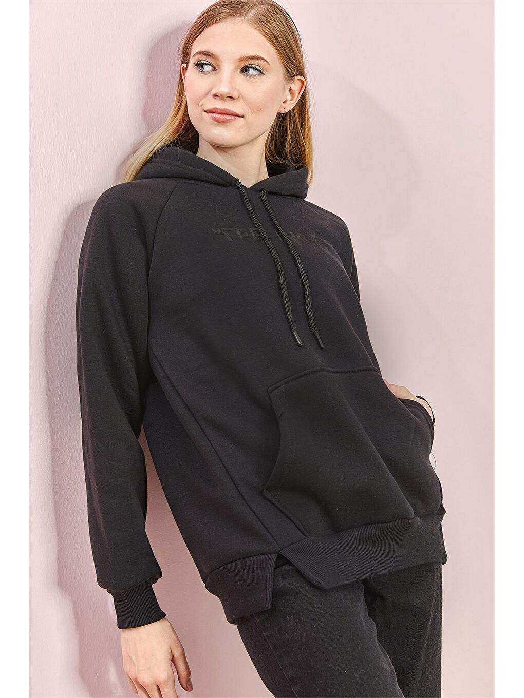 Женская толстовка с капюшоном и вышивкой с длинным рукавом-5