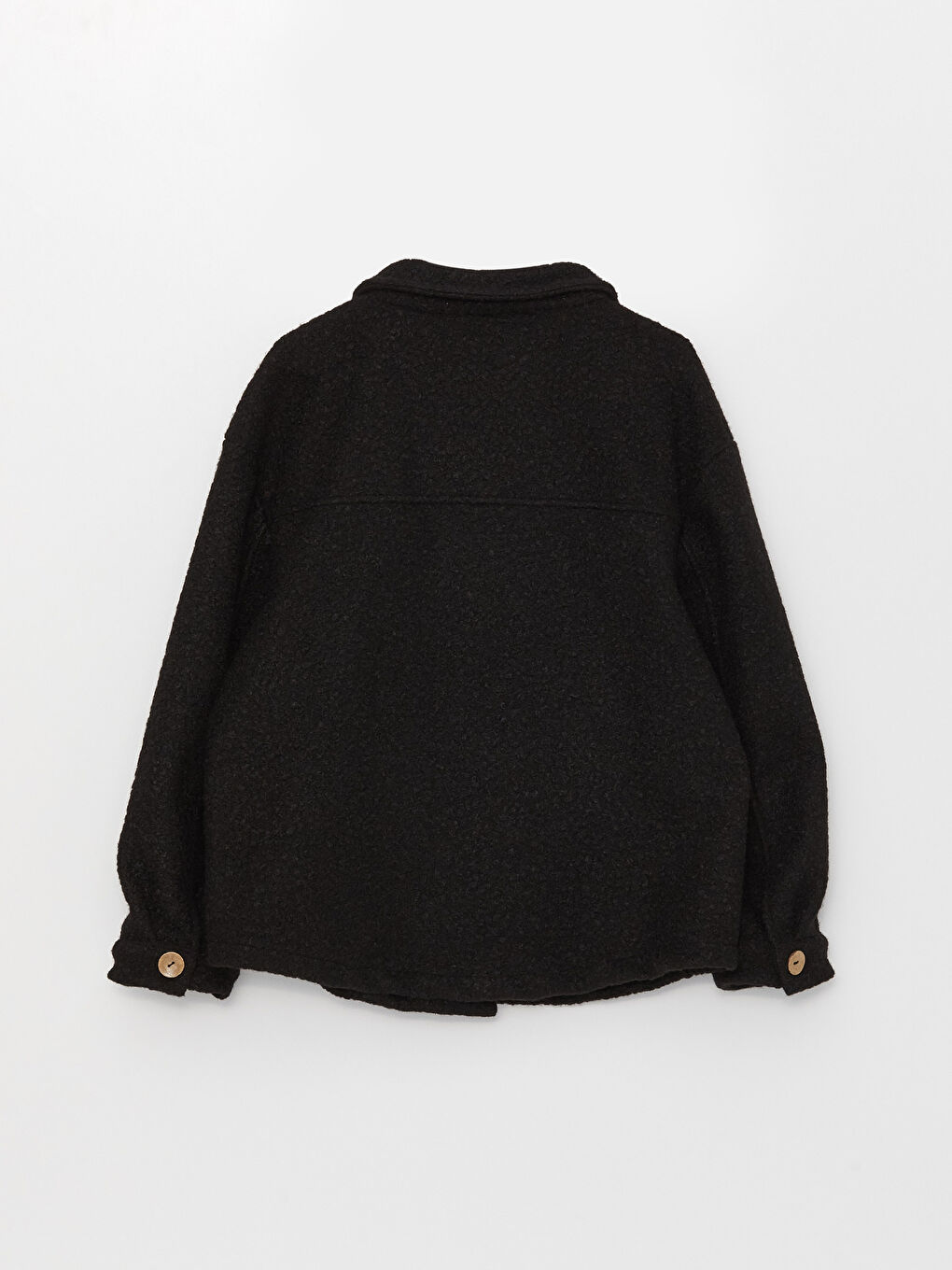 Siyah Gömlek Yaka Oversize Kadın Ceket-6