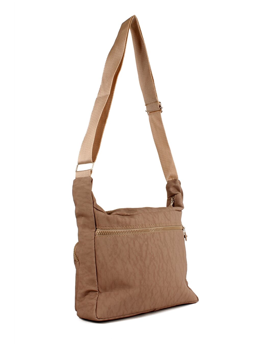 Ekru Etiket Baskılı Kadın Omuz Çantası-2