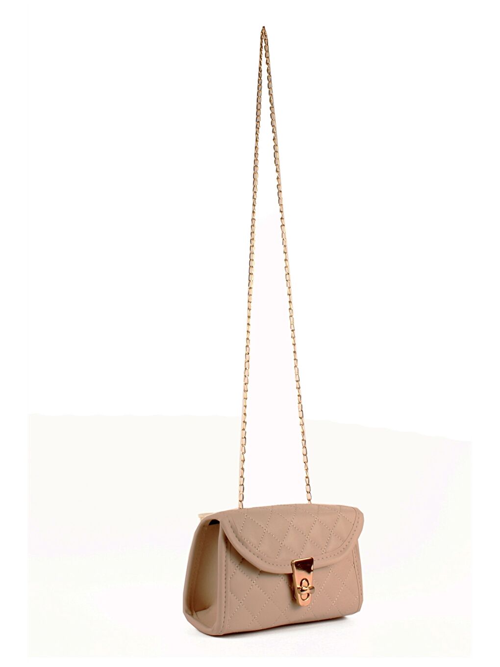 Kahverengi Deri Görünümlü Kapitoneli Kadın Çapraz Çanta-2