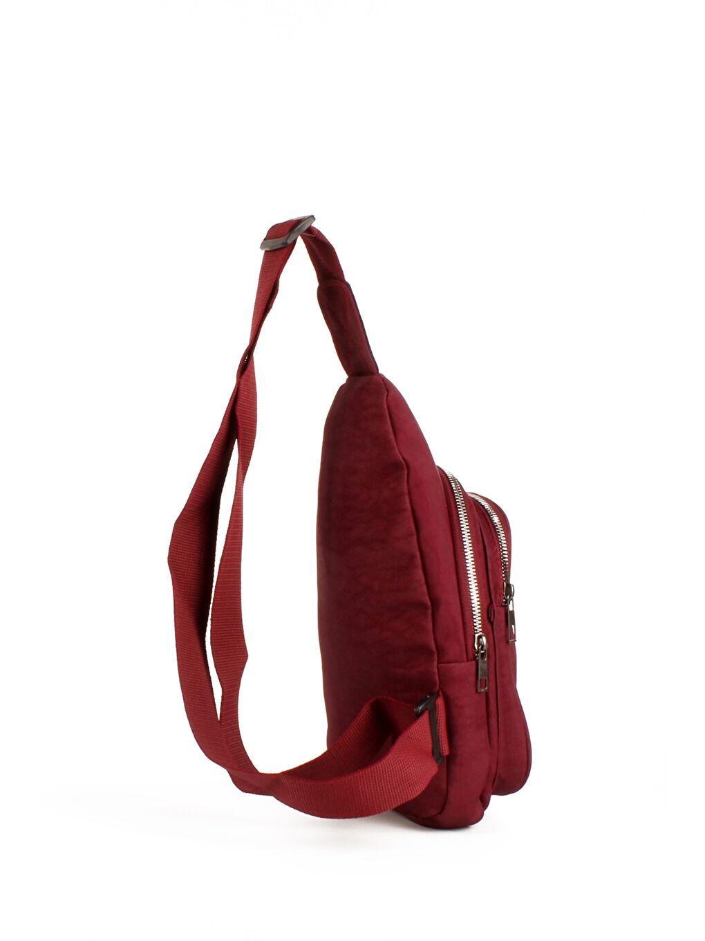 Bordo Etiket Baskılı Kadın Göğüs Çantası-2