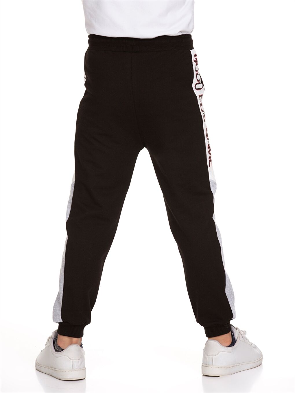 Siyah Beli Lastikli Baskılı Erkek Çocuk Jogger Eşofman Altı-2