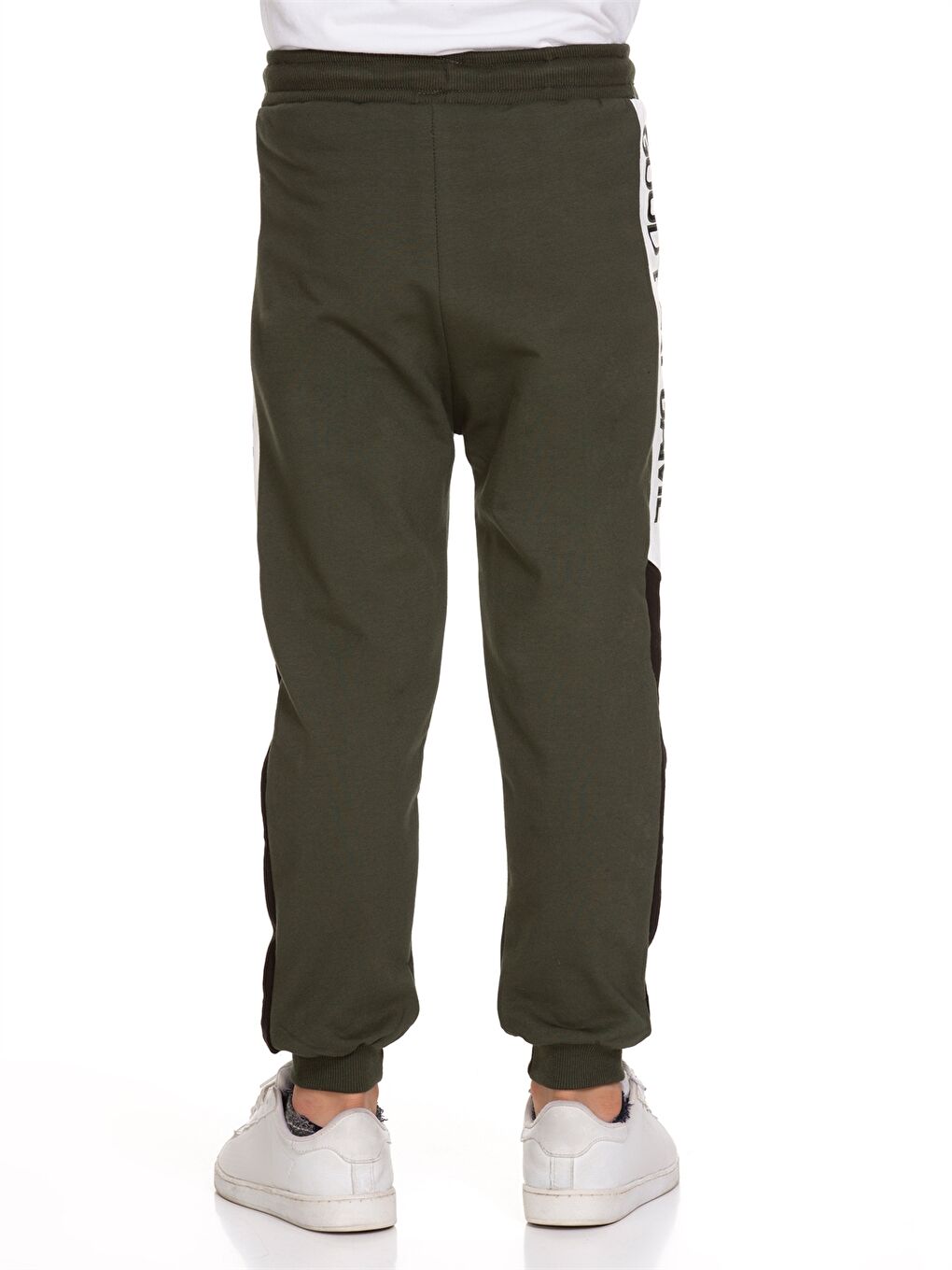 Haki Beli Lastikli Baskılı Erkek Çocuk Jogger Eşofman Altı-3