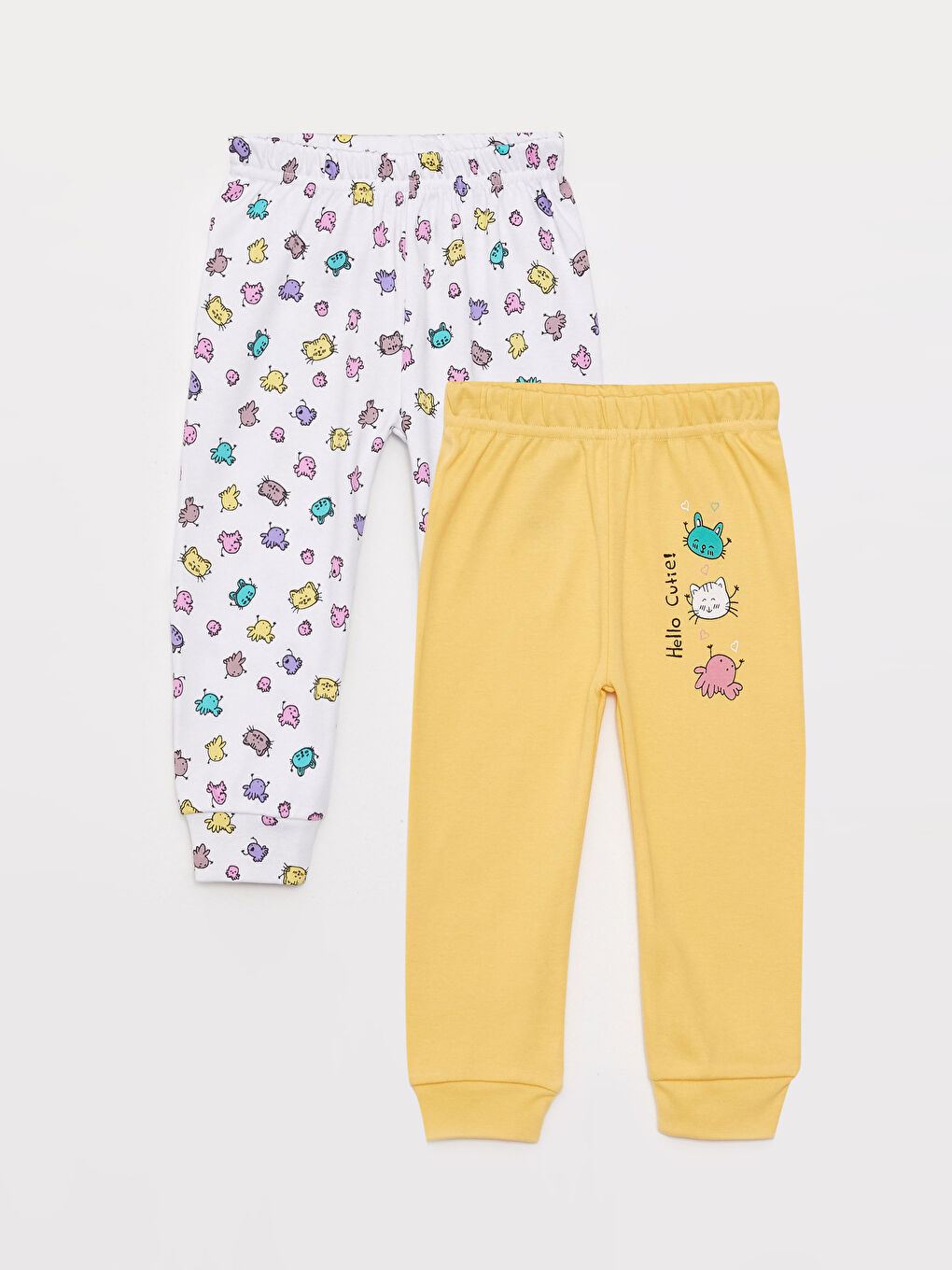 Elastic Waist Printed Baby Girl Trousers 2 Pack