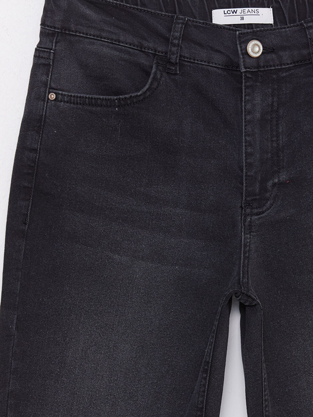 Siyah Straight Kadın Jean Pantolon-7