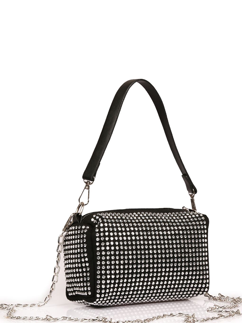Siyah Taş Detaylı Kadın Omuz Çantası