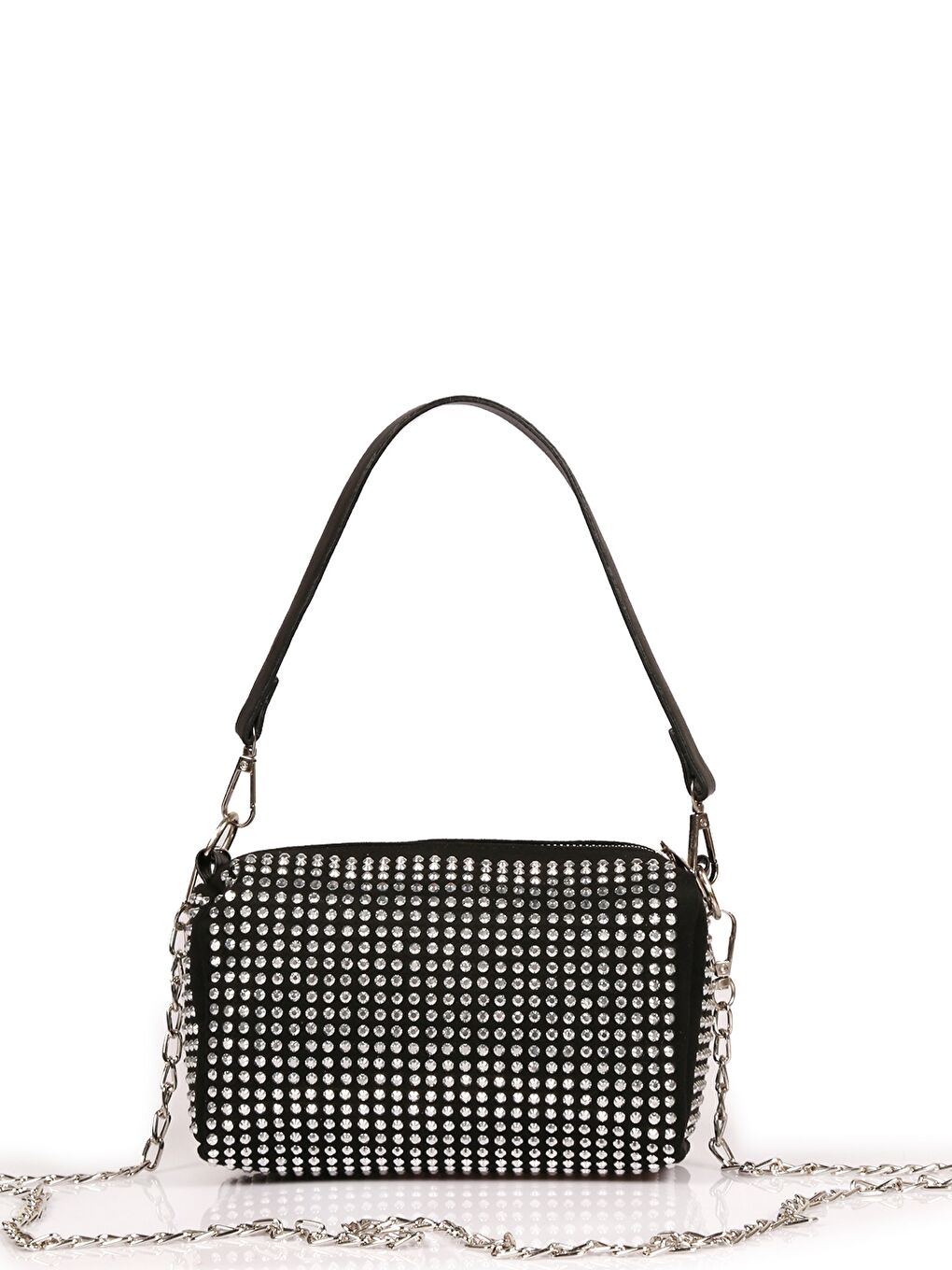 Siyah Taş Detaylı Kadın Omuz Çantası-1
