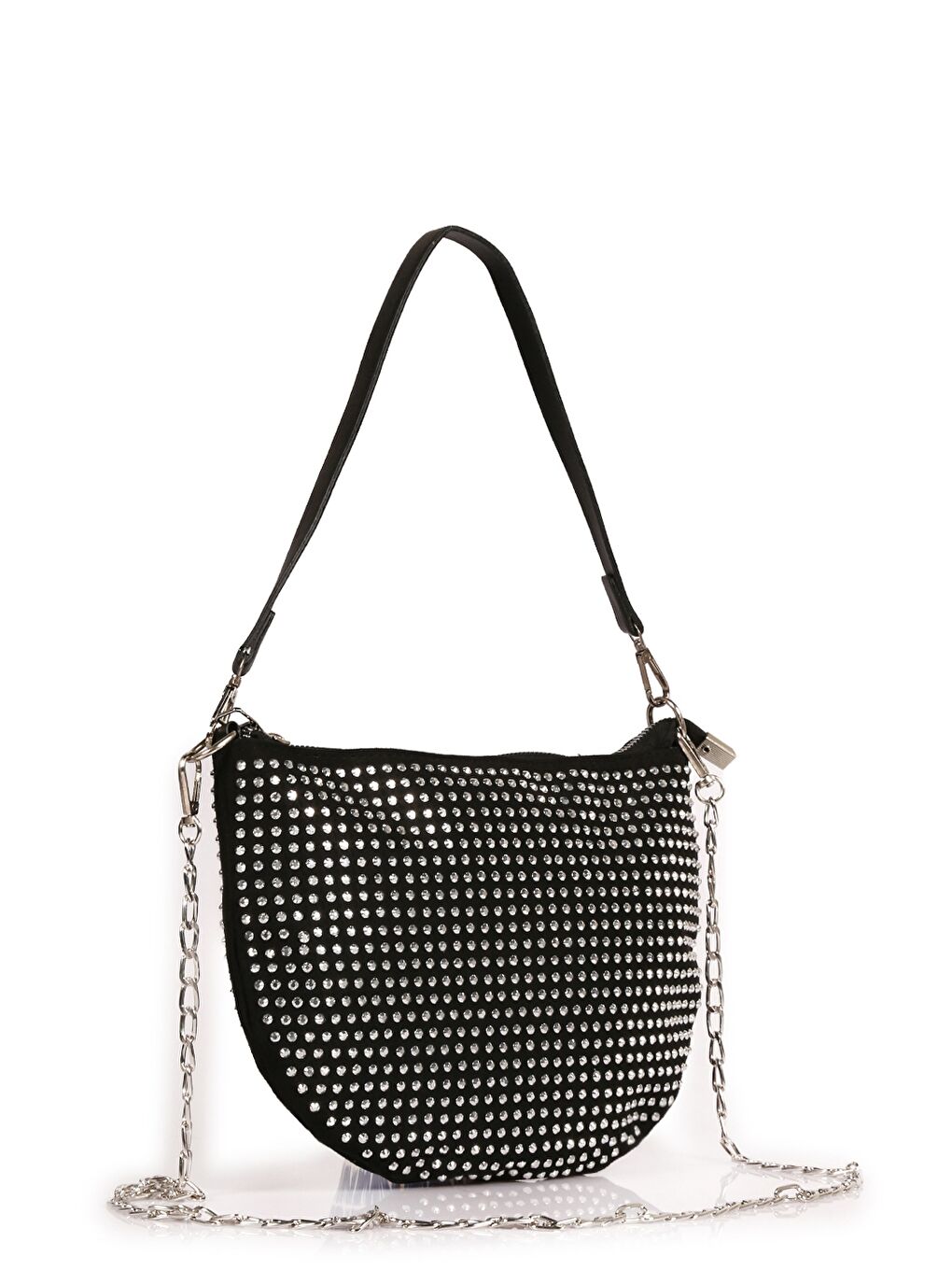 Siyah Taş Detaylı Kadın Omuz Çantası