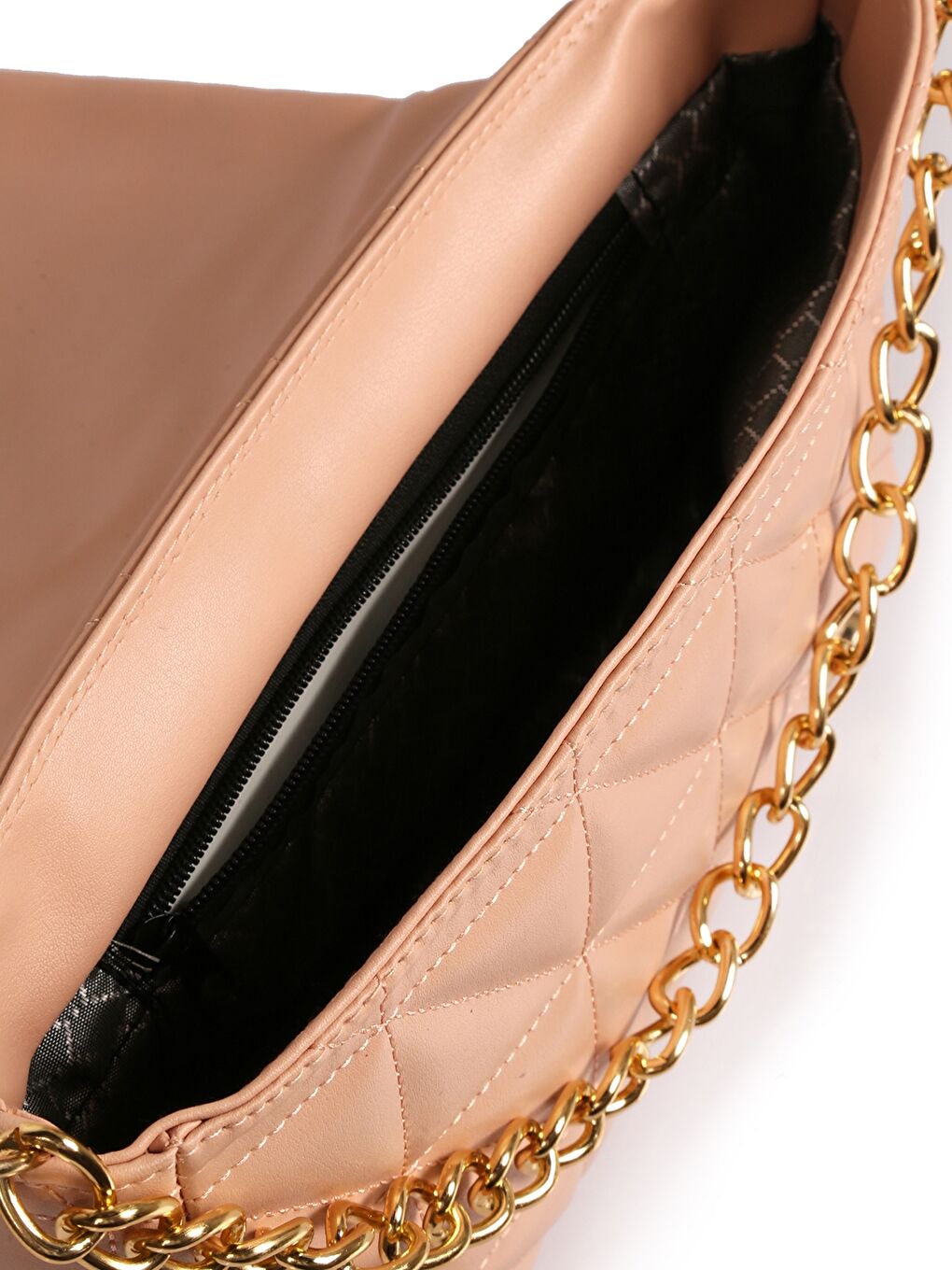 Mürdüm Kapitoneli Zincir Detaylı Kadın Çapraz Çanta-1