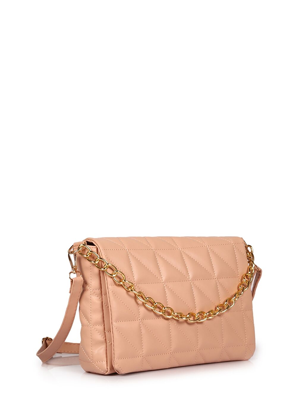 Mürdüm Kapitoneli Zincir Detaylı Kadın Çapraz Çanta-2