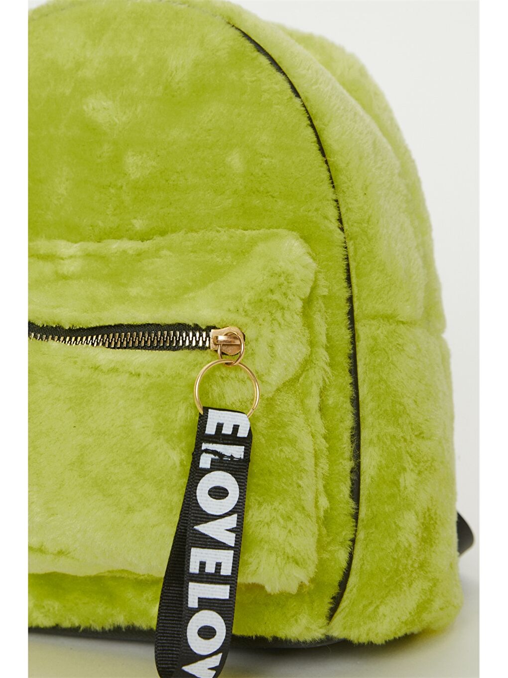 Sarı Kürk Görünümlü Kadın Sırt Çantası-2