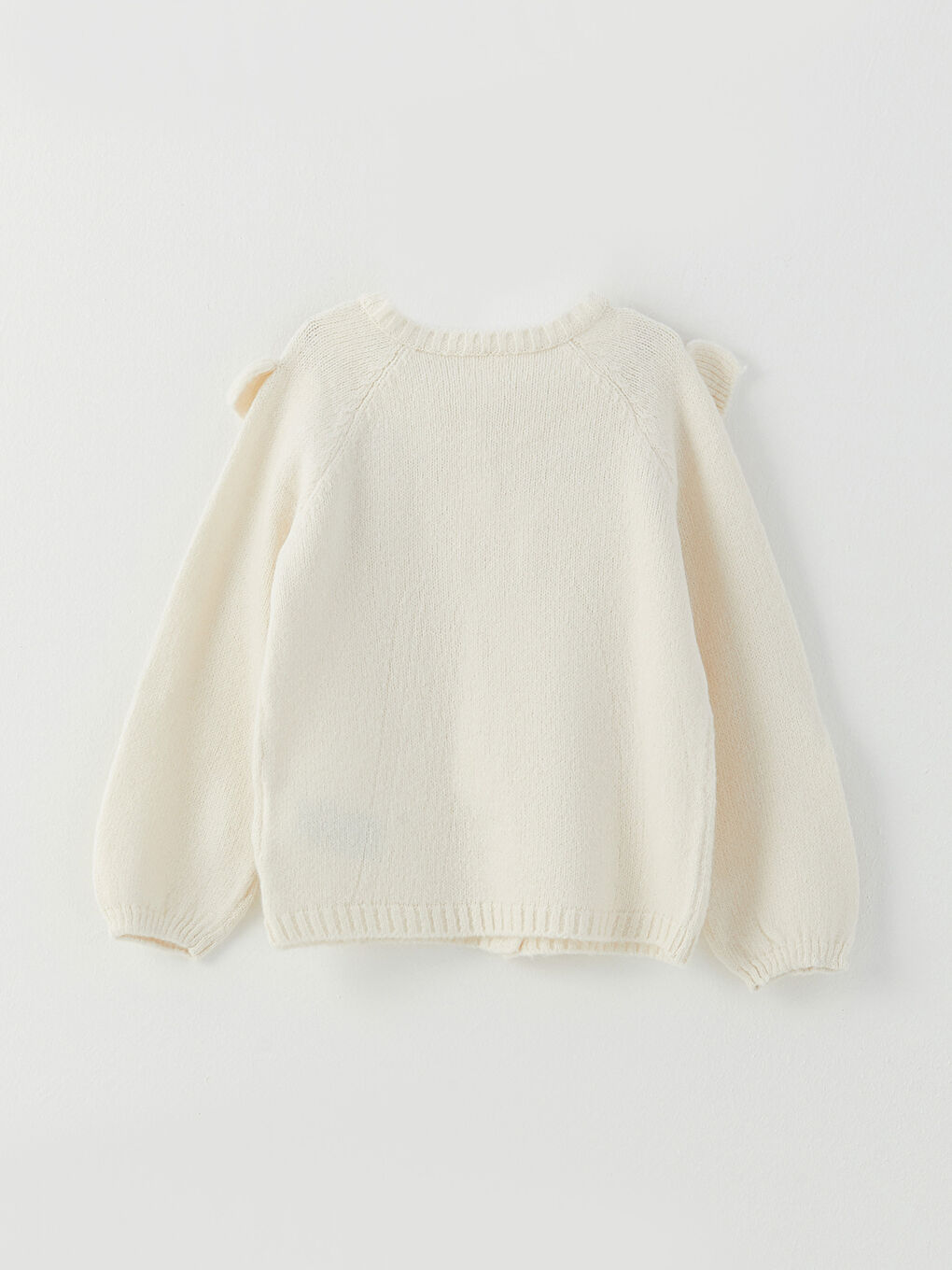 Crew Neck Long Sleeve Embroidery Detailed Baby Girl Knitwear Cardigan-1