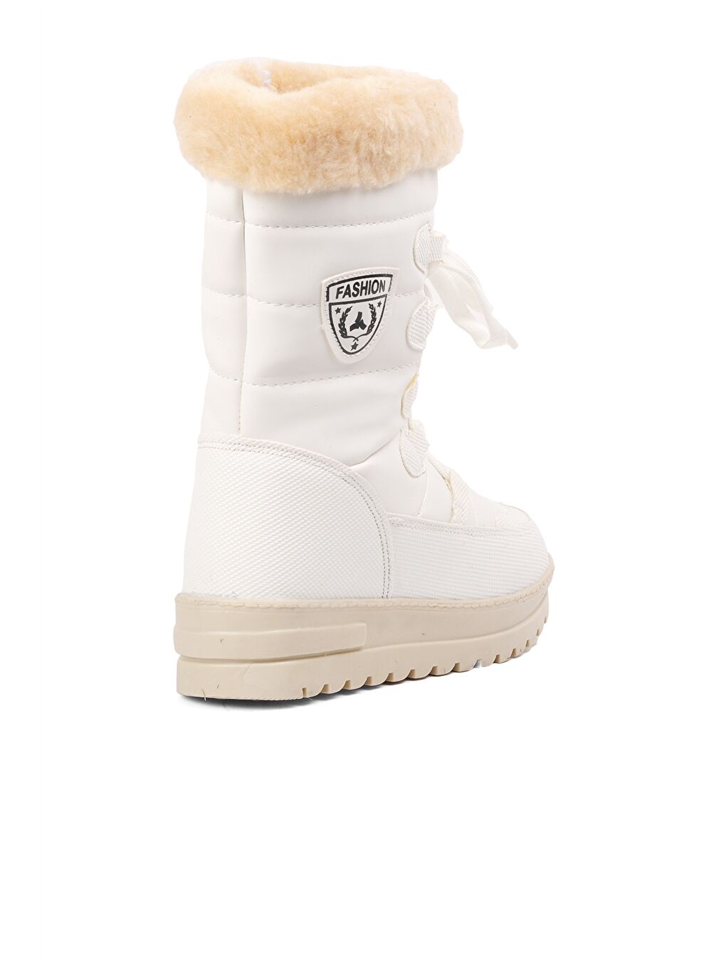 Beyaz Baskılı Bağcıklı Fermuarlı Kız Çocuk Bot-3