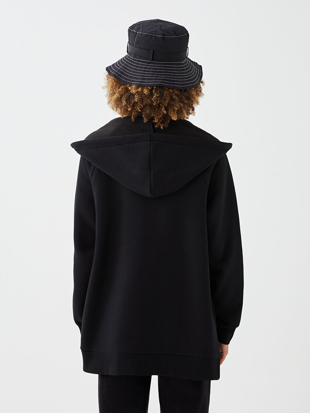 Hooded Regular Long Sleeve Oversize Women's Sports Cardigan-4