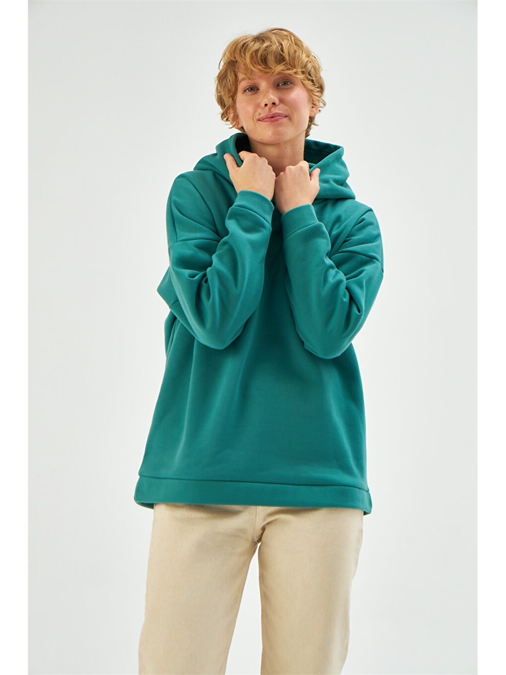 Women's Hoodie Plain Long Sleeve Oversize Sweatshirt-1