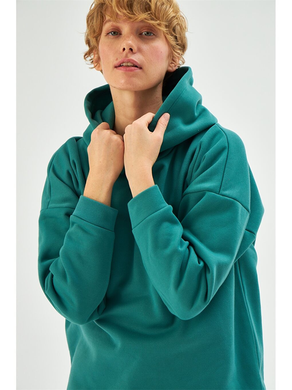 Women's Hoodie Plain Long Sleeve Oversize Sweatshirt-3