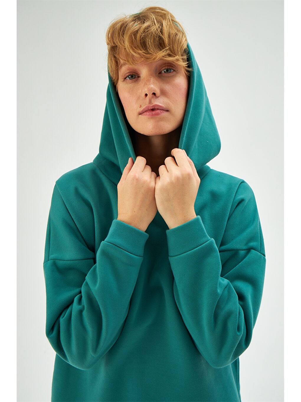 Women's Hoodie Plain Long Sleeve Oversize Sweatshirt-4