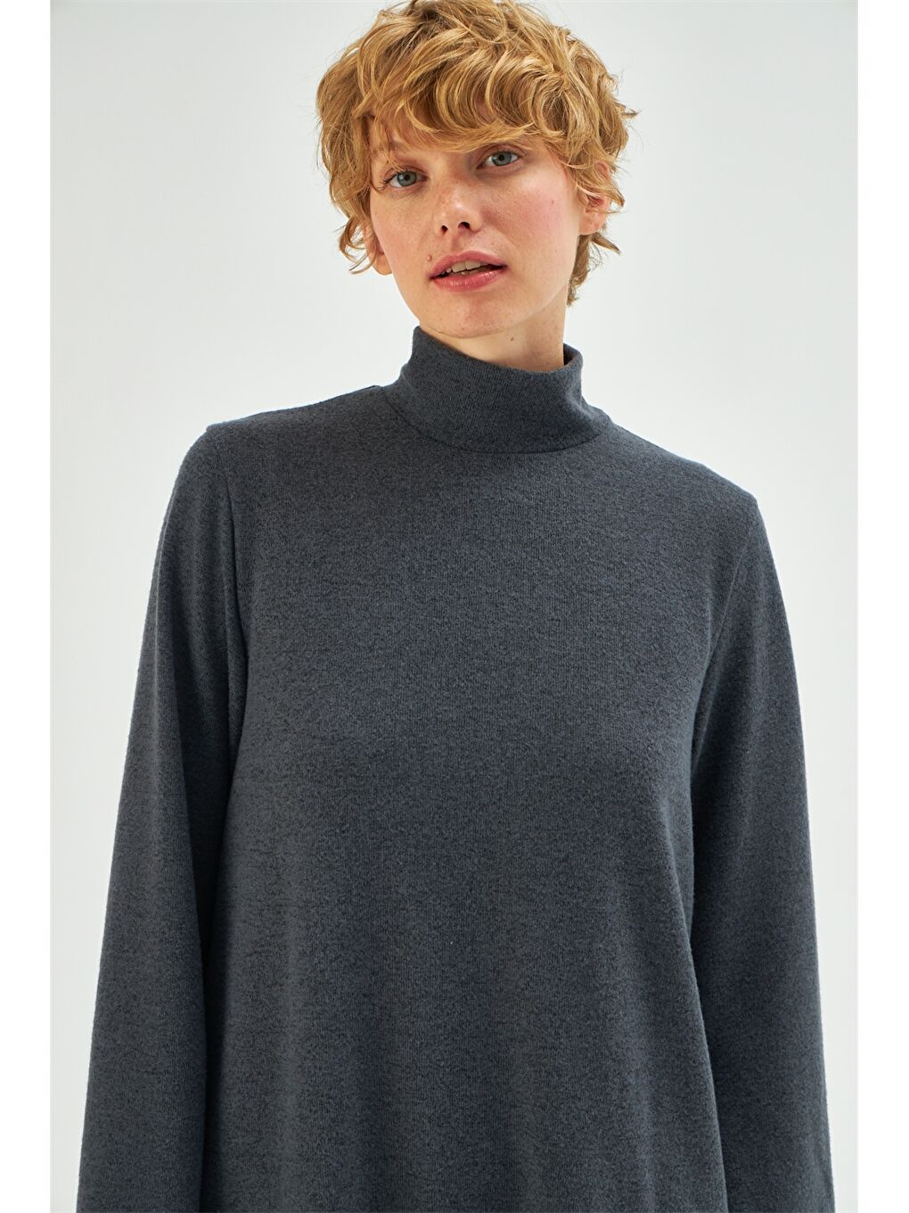 Half Fisherman Straight Long Sleeve Women's Tunic-2