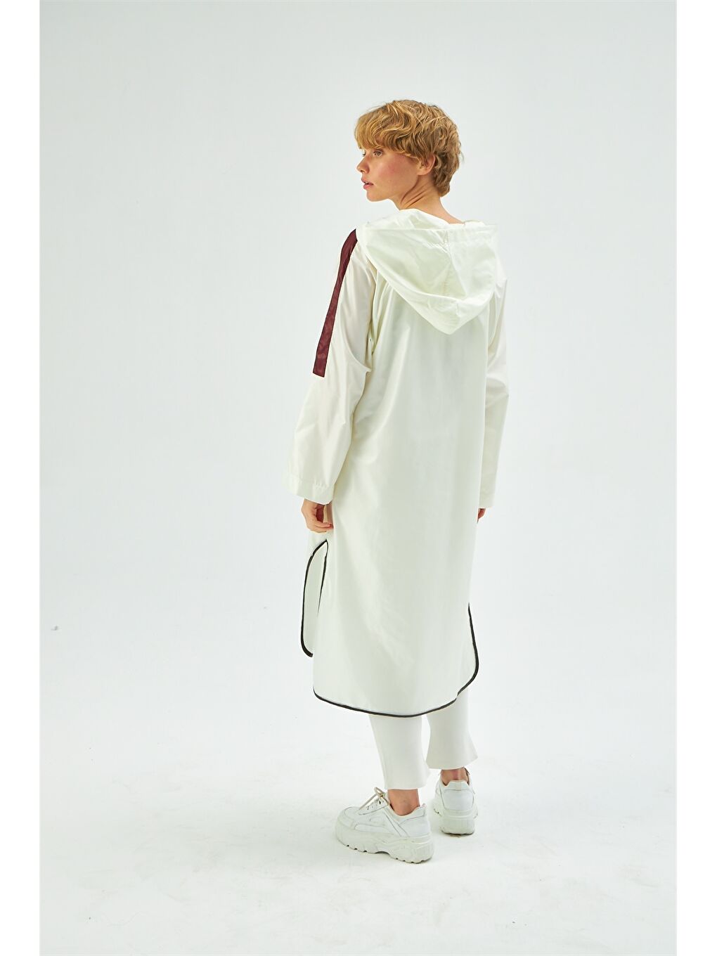 Hooded Color Block Women's Raincoat-4