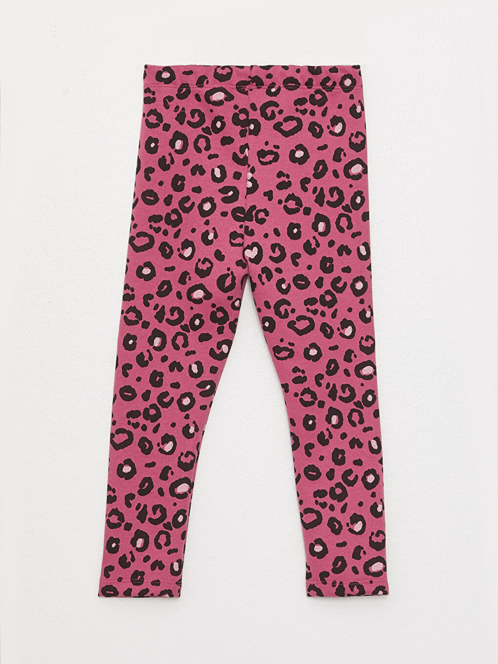 Pembe Beli Lastikli Baskılı Kız Bebek Tayt-1