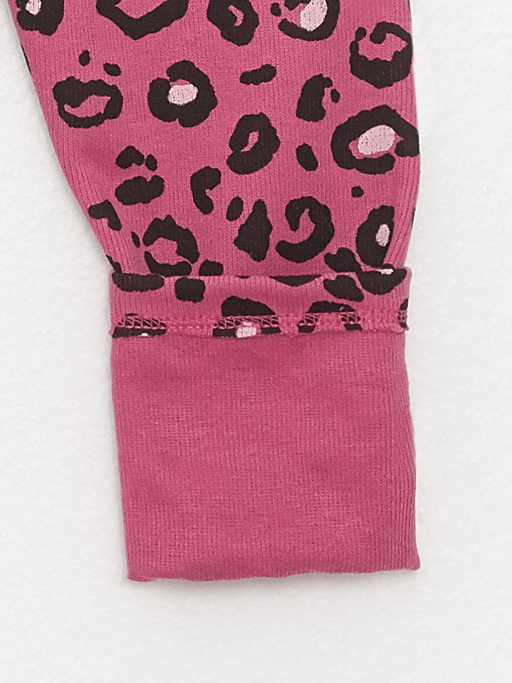 Pembe Beli Lastikli Baskılı Kız Bebek Tayt-2