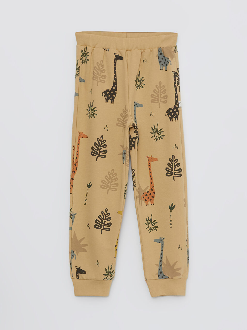 Ekru Bisiklet Yaka Baskılı Uzun Kollu Erkek Çocuk 2'li Takım-2