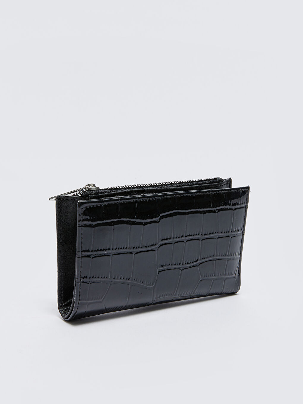 Siyah Kroko Desenli Rugan Kadın Cüzdan-2