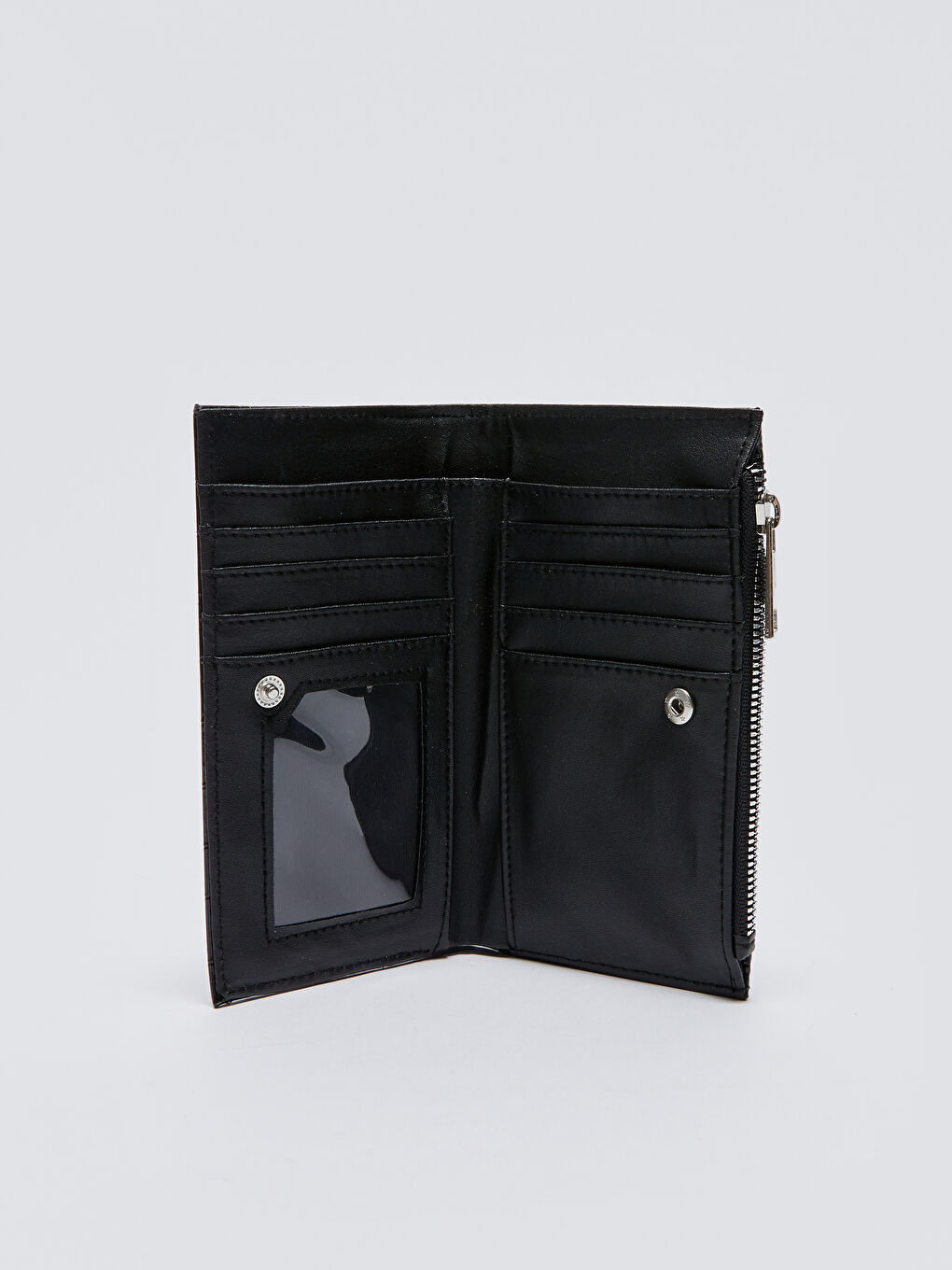 Siyah Kroko Desenli Rugan Kadın Cüzdan-3