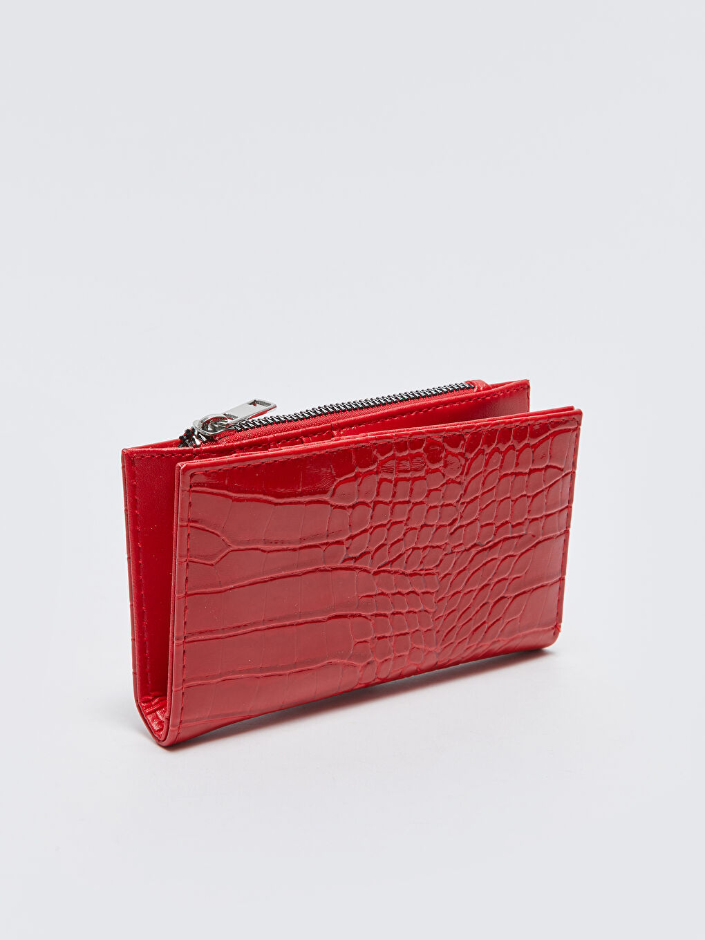 Croco Patterned Patent Leather Women's Wallet-1