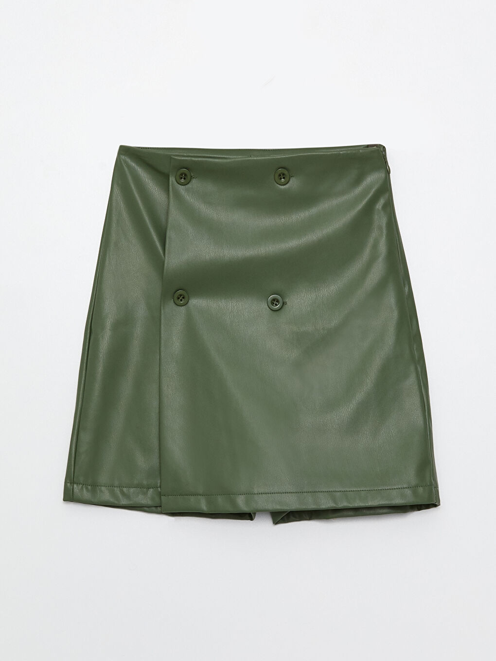 Yeşil Düz Uzun Kollu Crop Kadın Ceket-12