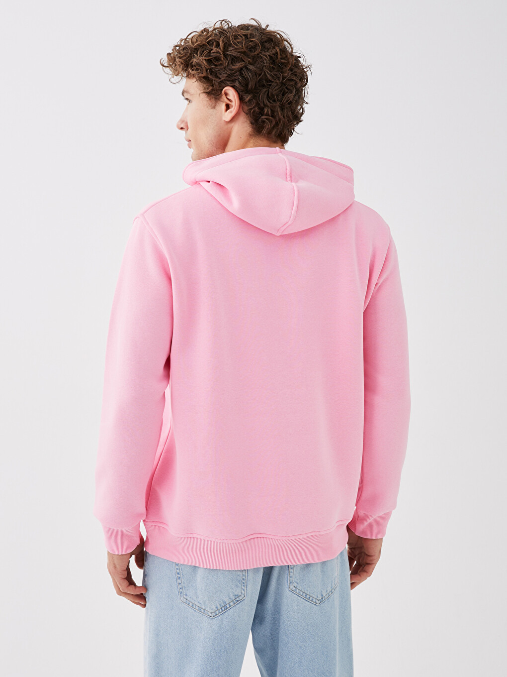 Blascut Pembe Uzun Kollu Baskılı Erkek Hoodie - W2JJ09Z8-14A | LCW
