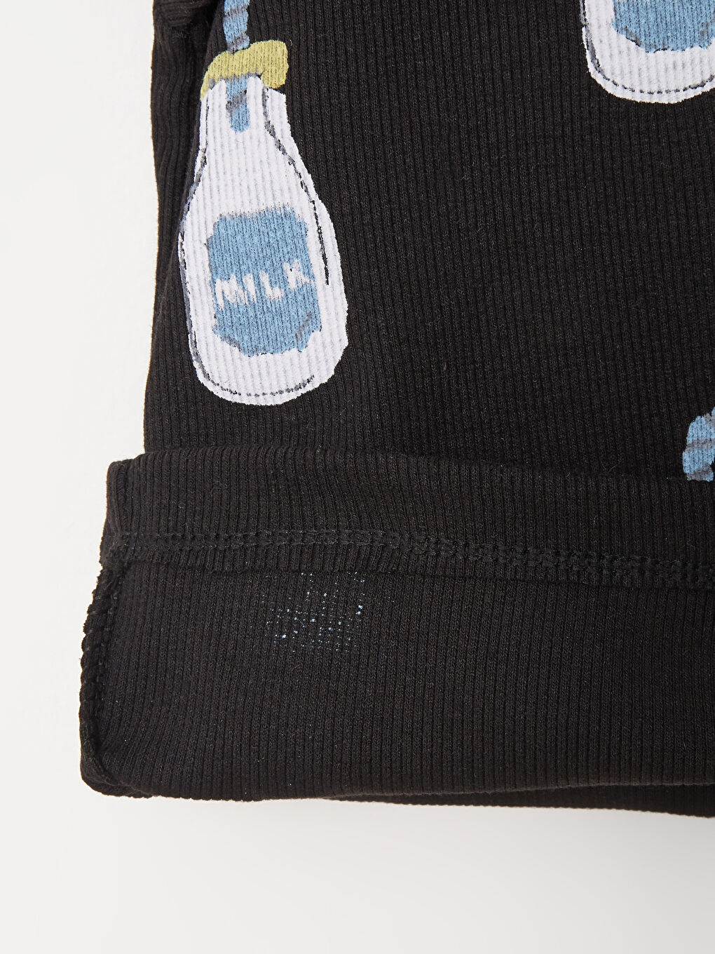 Siyah Bisiklet Yaka Uzun Kollu Baskılı Kız Bebek 2'li Takım-4