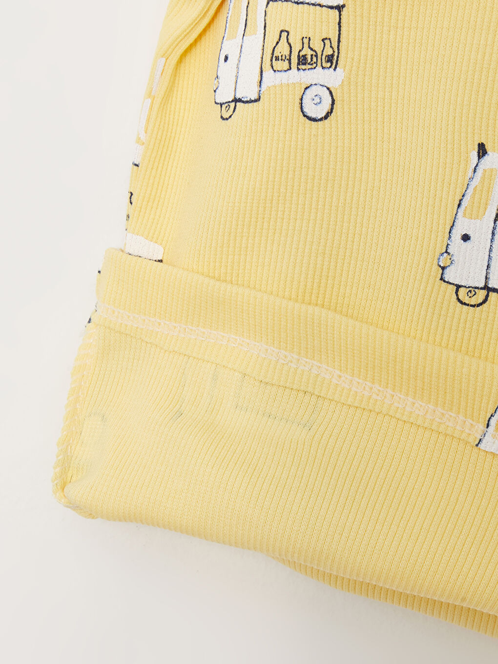 Sarı Bisiklet Yaka Uzun Kollu Baskılı Erkek Bebek 2'li Takım-3