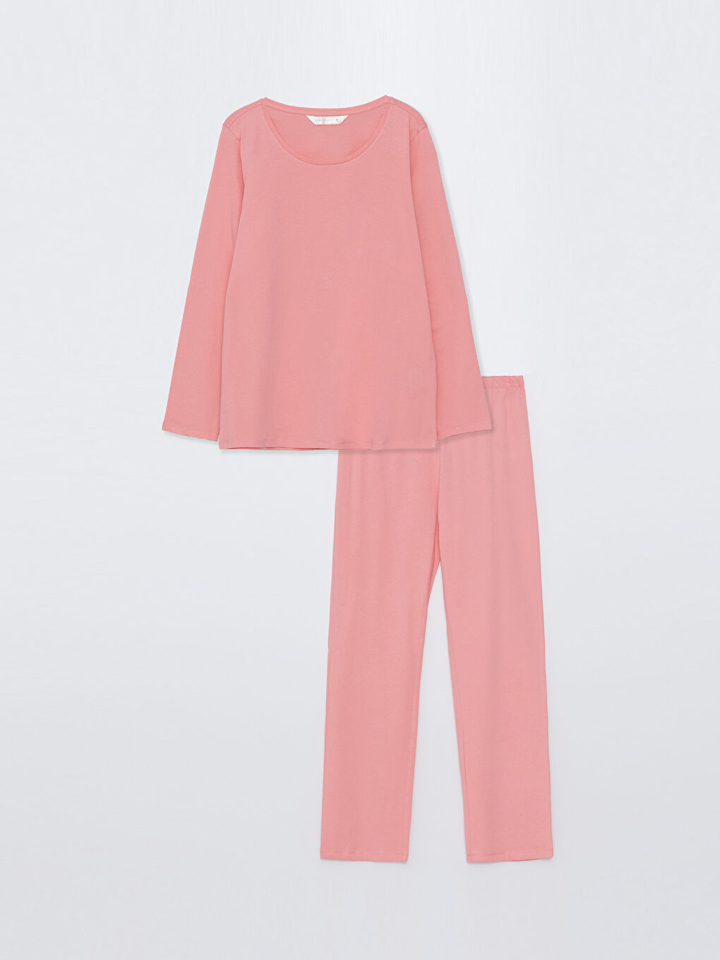 Crew Neck Plain Long Sleeve Women's Pyjama Set-4