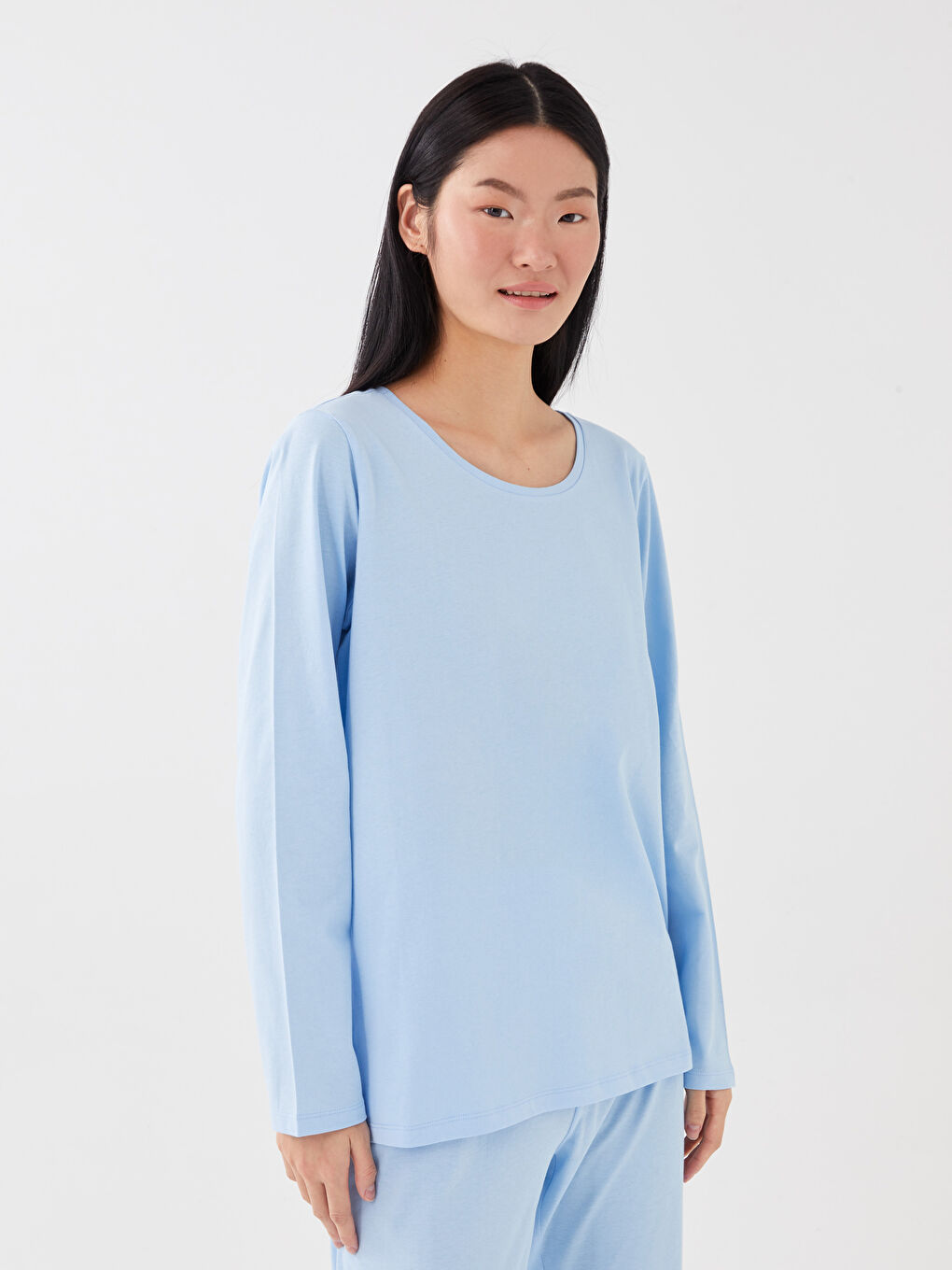 LC Waikiki Crew Neck Plain Long Sleeve Women's Pyjama Set -W2JJ26Z8-QXH