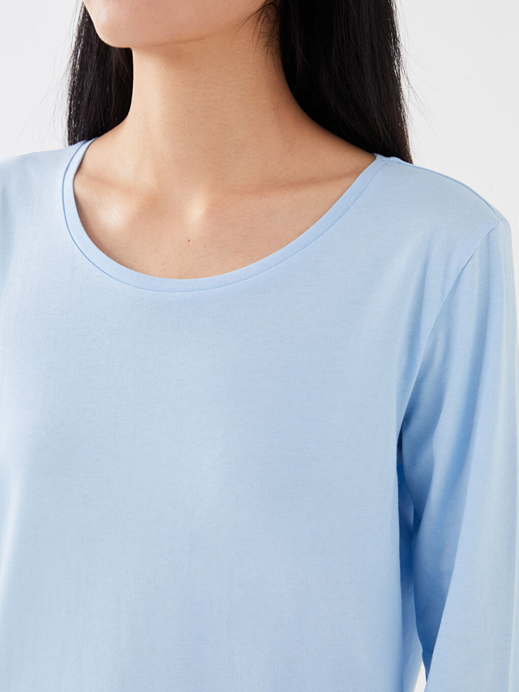 LC Waikiki Crew Neck Plain Long Sleeve Women's Pyjama Set -W2JJ26Z8-QXH