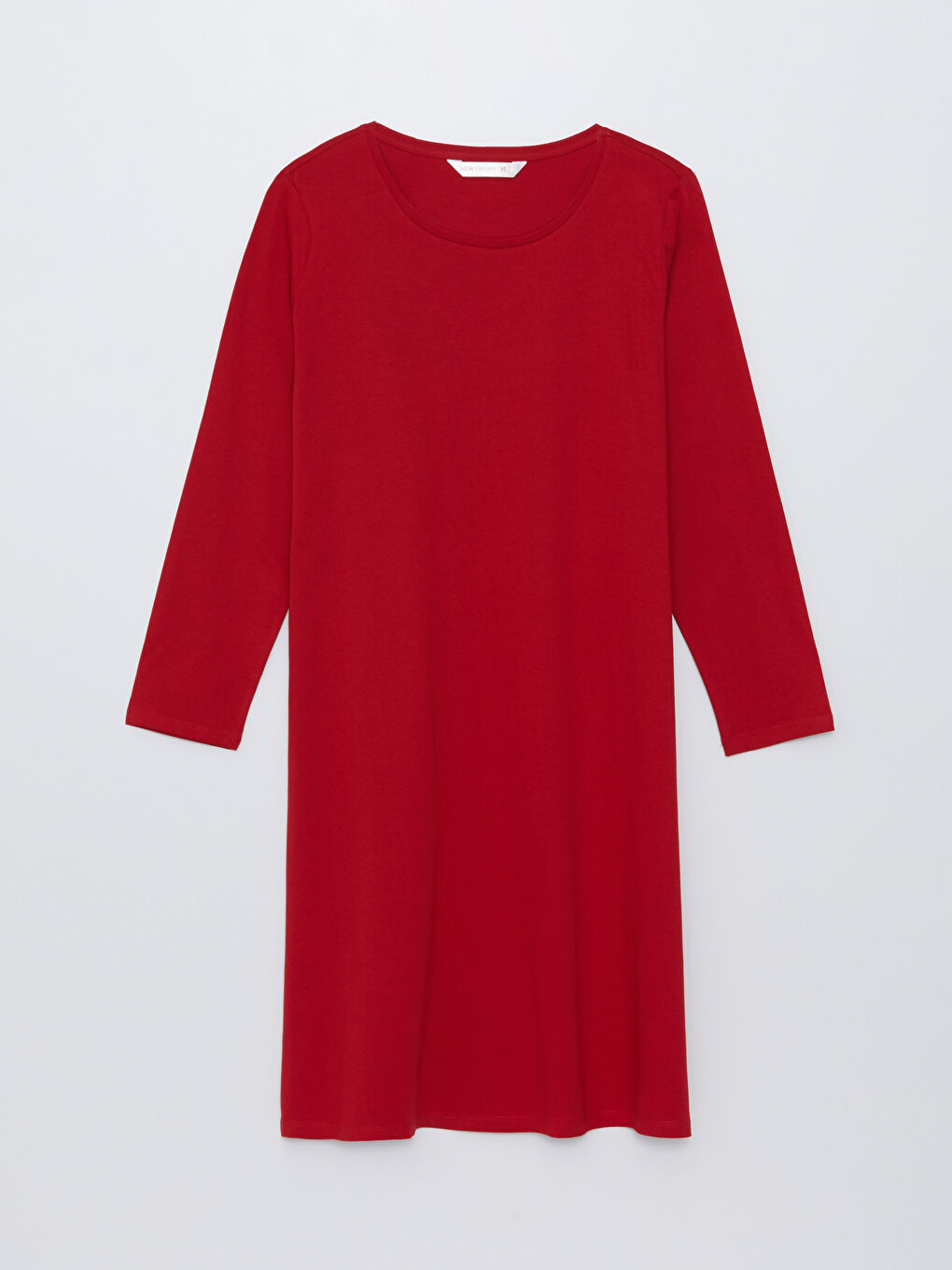 قميص نوم بياقة دائرية كم طويل عادي للسيدات-5