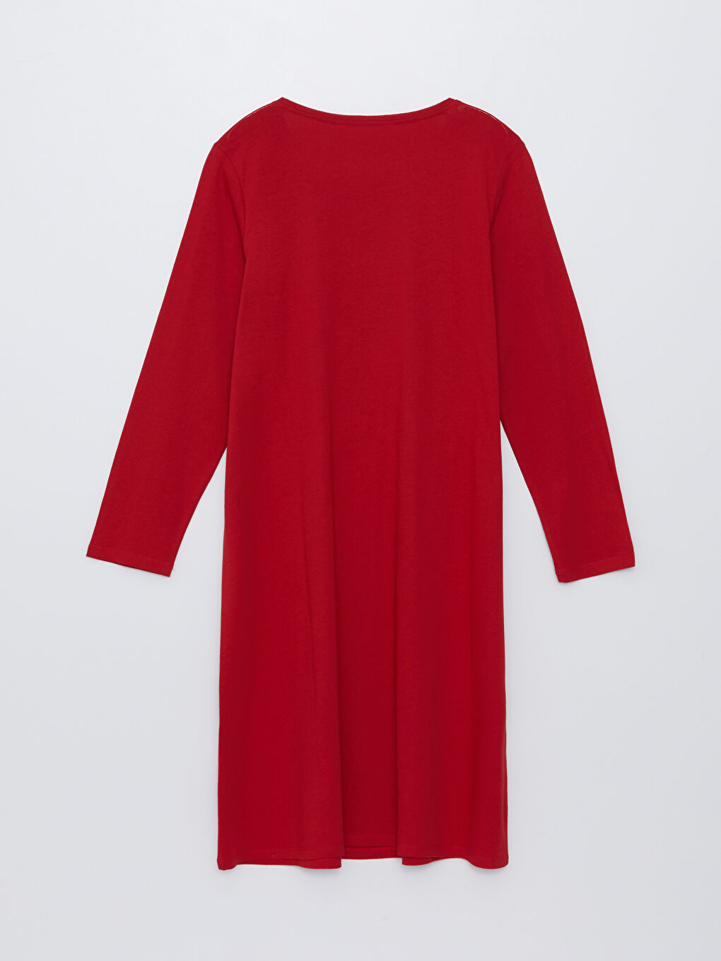 قميص نوم بياقة دائرية كم طويل عادي للسيدات-6