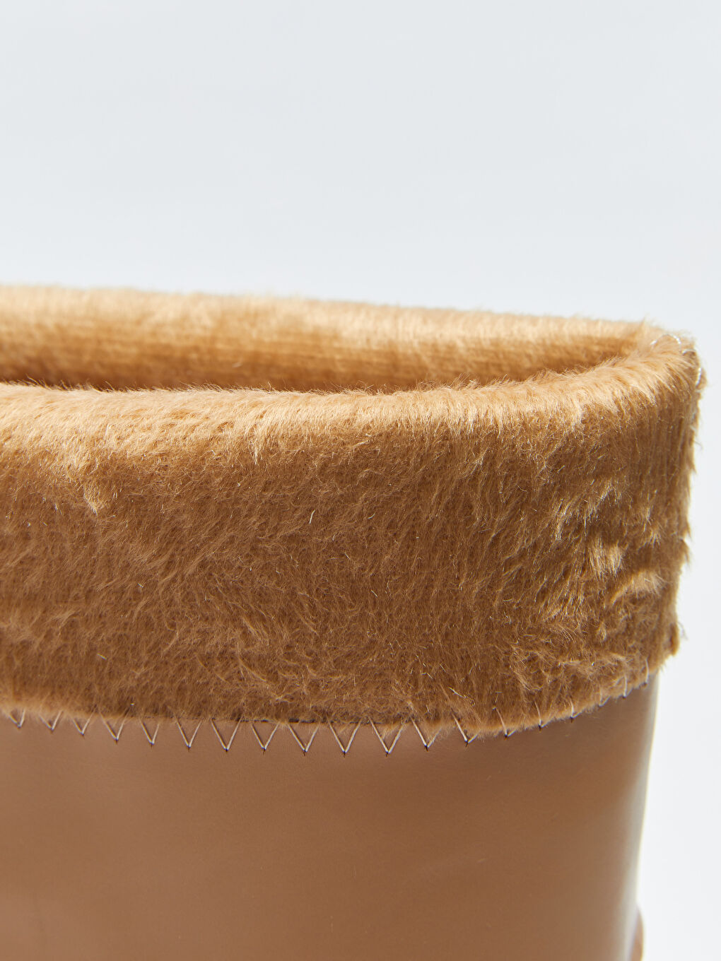 Kahverengi Deri Görünümlü Kadın Topuklu Çizme-5